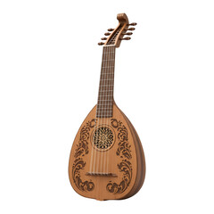 Ornate Renaissance Lute Antique Stringed Instrument