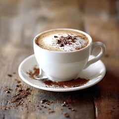 Coffee Cup on Wooden Table