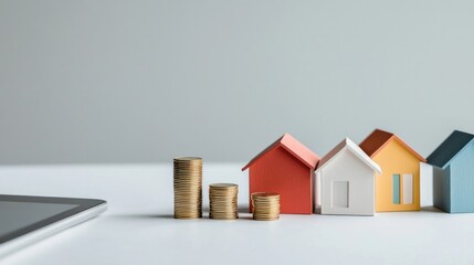 Investing in Real Estate Building Wealth with Property and Savings Home Office Financial Growth Modern Minimalist