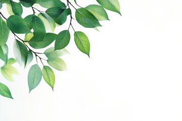 Vibrant green leaf isolated on a white background highlighting the beauty and simplicity of nature's design