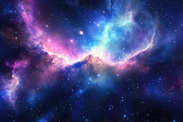 Fototapeta premium vibrant galaxy with stars and nebula clouds space artD wallpaper