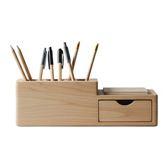 Organized Wooden Desk Organizer for Writing and Note-Taking