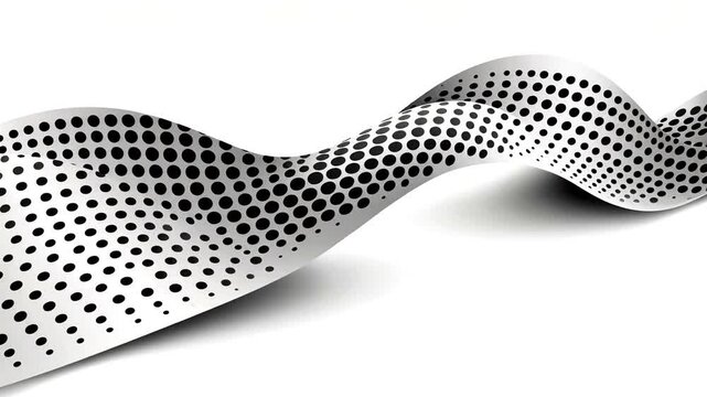 Abstract metallic wave design with dotted pattern, evoking modern art, suitable for backgrounds and textures