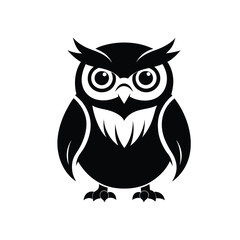 owl silhouette black and white.eps