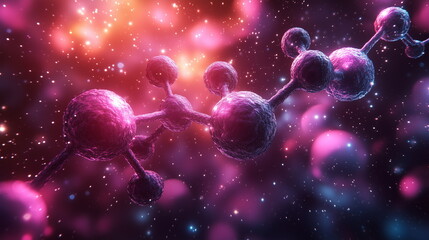 Abstract gradient background with molecular structures, perfect for medical, science, and technology themes. A modern and luxurious design ideal for hospitals, healthcare, and business presentations.