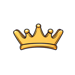 shiny gold crown with polished finish, symbolizing royalty and elegance, stands out against transparency background