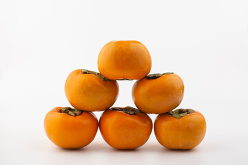 fresh ripe sweet persimmon fruit.