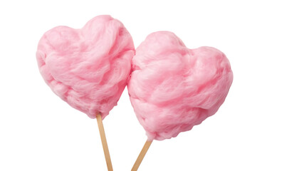 Pink heart shape cotton candy png