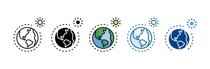 Ozone Hole Icon Set Multiple Style Collection