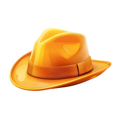 Fototapeta premium Vibrant Amber Wooly Hat Isolated on Clean White Background