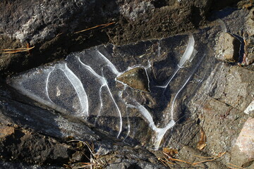 Abstract background - Ice in cracks closeup.