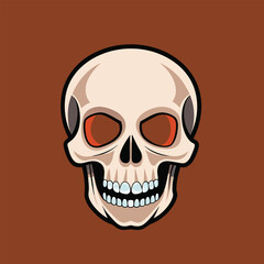 Cartoon Skull logo icon vector illustration