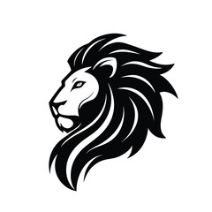 Lion Head Logo With Black Lines Vector
