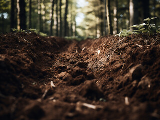 Forest soil, rich in nutrients, cycles endlessly supporting life and maintaining natural balance