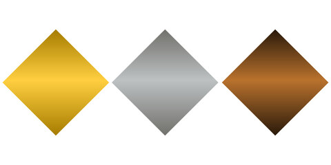 Gold, silver, and bronze shape texture