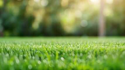 Closeup View of Lush Green Artificial Grass in a Garden Setting Generative AI