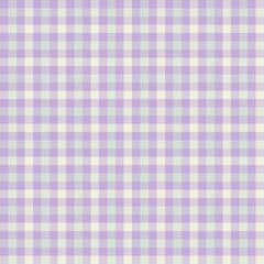 A seamless checkered pattern in pastel tones. Classic vintage gingham with soft blue, purple and beige shades. Perfect for textiles, packaging, wallpapers, and scrapbooking