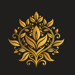 Abstract floral ornament with vintage design and decorative floral elements