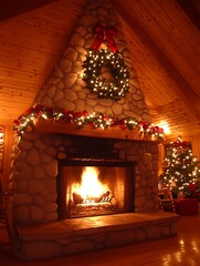 Cozy Christmas Fireplace Decor