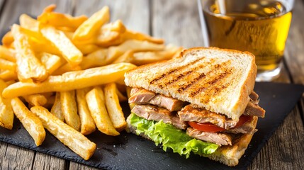 Club sandwich made with lightly buttered sourdough, filled with classic turkey and ham combo, editorial sandwich spread