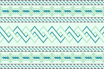 Cross stitch and ikat geometric seamless pattern ethnic oriental traditional background.carpet,wallpaper,clothing,wrapping,batik,fabric,vector illustration oriental geometric art pattern embroidery