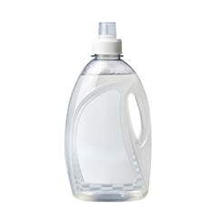 White Liquid Detergent Bottle on transparent background, Blank Packaging for Laundry & Cleaning
