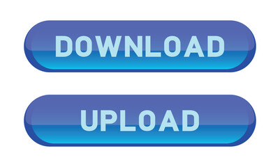 Download and upload button. Colorful modern buttons for app, website, ui. Design Template. EPS 10. Vector illustration