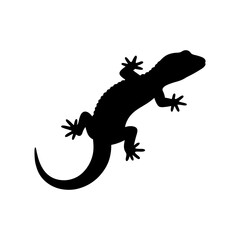 Wild leopard gecko silhouette vector flat illustration design.