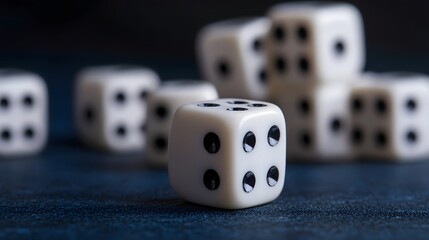Falling Dominoes Split in Different Directions, Concept of Business Decisions and Consequences