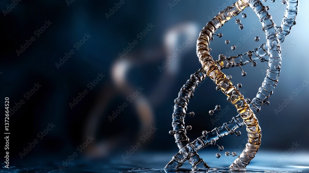 Aufkleber molecular structure of dna scientific exploration laboratory digital art abstract environment macro 