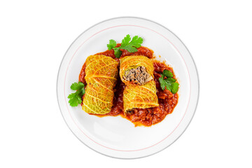 cabbage rolls cabbage stuffing meat tasty fresh delicious gourmet food background table rustic food...