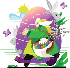 Naklejka premium Happy Easter!