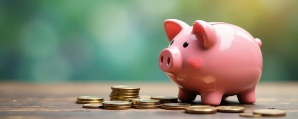 Upside-down piggy bank, coins strewn Financial setback, unexpected costs , crisis, finance, scattered