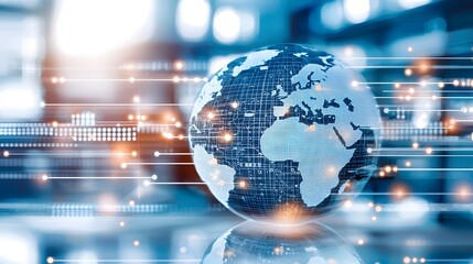 Digital Globe Representing Global Connectivity and Technology Advancements in Modern Environment