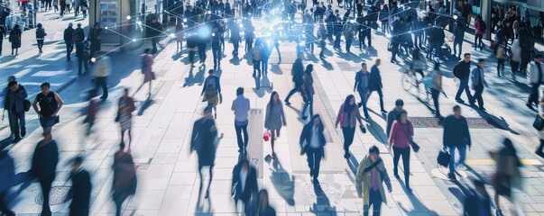 CCTV AI Facial Recognition in Urban Environment.