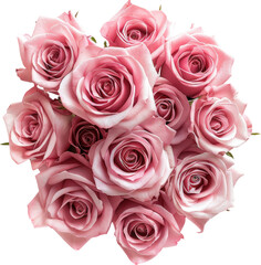 Obraz premium Beautiful bouquet of pink roses in full bloom