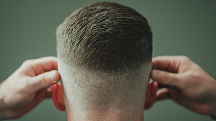 Obraz premium Haircut transformation barbershop photography indoor close-up grooming artistry