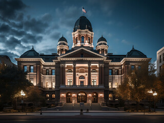 Fototapeta premium Historic courthouse with a grand presence serving justice and maintaining order