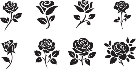 Rose Silhouettes Vector Set © ANAMUL