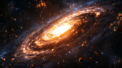 Fototapeta premium Galaxia espiral luminosa en el espacio profundo