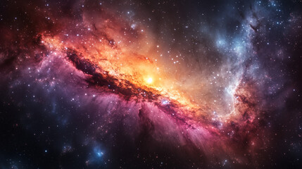 Obraz premium Nebulosa colorida en el espacio profundo con estrellas brillantes