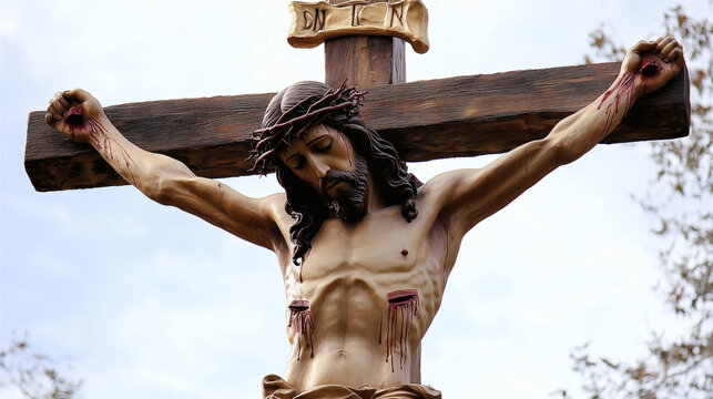 Escultura de Jesucristo crucificado 