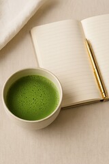 a white cup of matcha green tea