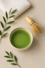 a white cup of matcha green tea