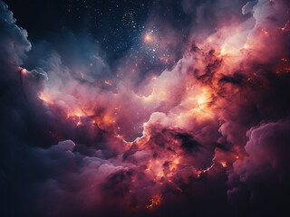 Obraz premium Interstellar cloud drifting molecule formation occurring stars condensing within cosmic laboratory