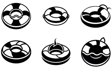  Pool Float Icons Collection – Vector Illustrations