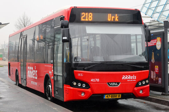 Regional VDL diesel buses heading Urk and Steenwijk at the Lelystad station