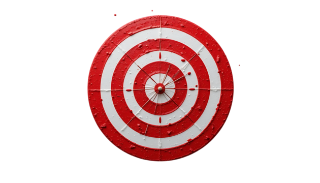 Red and white bullseye target png