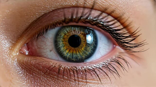 Parasite visibly moving inside human eye in macro close-up