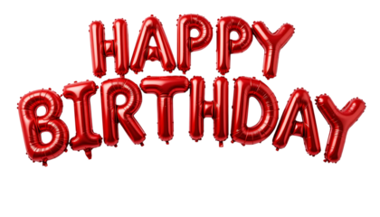 Red balloon text Happy Birthday